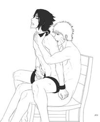 2boys anal bondage bound_wrists chair handjob human male male_only multiple_males naruto nude on_lap penis reach_around sasuke_uchiha sex uzumaki_naruto yaoi yaoiismy