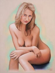 anna_kournikova breasts ernie_centofanti female female_only front_view human nude pale_skin real_person sitting solo tagme