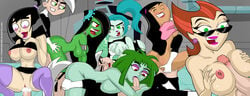 1boy 5girls 69 arabian areola ass balls big_breasts black_hair blue_hair blush breasts brown_skin cleavage closed_eyes creampie cum cum_in_pussy cum_inside danny_fenton danny_phantom dark-skinned_female dark_skin desiree earrings ember_mclain fellatio female ghost ghost_girl green_eyes green_hair green_skin group human interracial jewelry kitty_(danny_phantom) large_breasts large_penis lipstick makeup male multiple_females multiple_girls navel nickelodeon nipples open_mouth oral oral_sex orgy paizuri paulina_sanchez penelope_spectra penis purple_eyes pussy red_eyes round_ears sam_manson sex sideboob stockings straight straight_hair sunglasses teeth testicles tongue toontinkerer uncensored vaginal_penetration white_hair