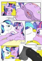 alicorn anus colored comic crotchboobs cutie_mark dialogue english_text equine fearingfun female friendship_is_magic greyscale horn incest kissing male mammal monochrome my_little_pony page_5 penis pussy redoxx shining_armor_(mlp) straight text twilight_sparkle_(mlp) unicorn wings