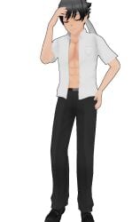 3d abs budo_masuta gay schoolboy shirt_open shirt_unbuttoned tagme yandere_simulator