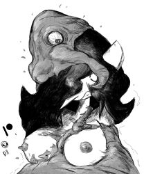 exposed_breasts head_parasite large_breasts leeper_parasite_(oozed) leeper_parasite_(witchdoctordb) lica_(oozed) lica_(witchdoctordb) oozed parasite pointy_nose slime slime_monster stuck tentacle unusual_ears witchdoctordb