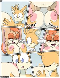 age_difference comic english_text fox luckster1234 luxxxi milf mother older_female older_woman_and_younger_boy page_5 rabbit sega size_difference sonic_(series) sonic_the_hedgehog_(series) speech_bubble tails text vanilla_the_rabbit younger_male