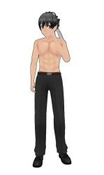 3d budo_masuta gay horny horny_male school_uniform shirtless topless topless_male yandere_simulator