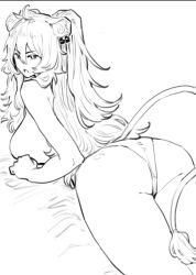 ass breasts dismassd female hololive hololive_gen_5 hololive_japan large_ass large_breasts lion_ears lion_girl looking_back lying_on_stomach panties shishiro_botan sketch tagme tail thick_thighs thighs virtual_youtuber