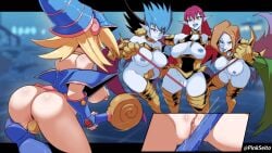 4girls animal_hands artist_name ass bare_shoulders blonde_hair blue_footwear blue_hair blue_headwear blue_skin blush boots breasts choker claws colored_skin corset crotch_rub dark_magician_girl duel_monster english_commentary feathered_wings feathers female female_masturbation female_only female_orgasm femdom fff_threesome green_eyes green_feathers green_wings group_incest group_sex hair_between_eyes harpie_lady harpie_lady_2 harpie_lady_3 harpie_lady_sisters harpy hat incest large_breasts letterboxed long_hair masturbation monster_girl mouth_hold multiple_girls navel nipple_chain nipple_tweak nipples open_mouth orange_hair orgasm paid_reward_available pinkseito pointy_ears purple_feathers pussy red_hair shimaidon_(sex) short_hair siblings sisters spiked_armor spiked_hair staff threesome uncensored very_long_hair whip winged_arms wings wizard_hat yu-gi-oh! yuri