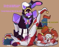 1boy 1girls 2023 animatronic artist_name artist_signature brat bratty buckteeth circus_baby_(novel) commission cum cum_in_pussy digital_media_(artwork) drooling facial_markings female femsub five_nights_at_freddy's five_nights_at_freddy's:_sister_location fnaf_novels green_eyes hair hair_pull hi_res kahl_(artist) male maledom psy_the_psychic_(sinfulwalpurrgis) rabbit robot robot_girl rough_sex size_difference straight the_fourth_closet_(fnaf) uncensored yellow_eyes