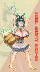 big_breasts big_breasts breasts breasts busty female fih-art fox_ears fox_girl fox_tail foxgirl reference reference_sheet solo stretching