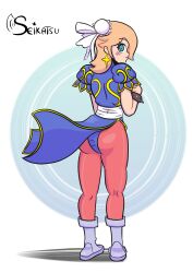 1girls artist_logo artist_name artist_signature chun-li_(cosplay) clothed clothing female female_only full_body mario_(series) princess princess_rosalina seikatsueclipse sfw sfw_version sfw_version_available simple_background solo standing street_fighter