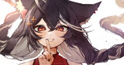 brown_hair female momotexx_(vtuber) red_eyes virtual_youtuber vyugen wolf_ears wolf_girl