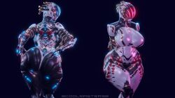 1girls 3d breasts coolmaster98 hips large_breasts mag_(warframe) simple_background thick_thighs thighs warframe wide_hips