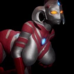 1girls 3d animated astro_love big_breasts bouncing_breasts glowing_eyes grabbing_own_breast loop silver_skin solo tagme tete touching_breast ultraman_(franchise) video