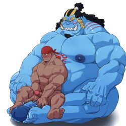 1:1 abs animal_humanoid bandana beard big_nipples big_pecs big_penis black_hair blonde_hair blue_body boner chest_markings duo erection eye_scar facial_hair facial_scar fish fish-men_(one_piece) fish_humanoid gay genitals hair human human_on_humanoid humanoid interspecies jinbe kerchief larger_humanoid larger_male long_hair male male/male male_only mammal marine marine_humanoid markings multicolored_hair musclegut muscular muscular_human muscular_humanoid muscular_male navel nipples nude one_piece othukimi pecs penis pirate ponytail scar sitting size_difference smaller_human smaller_male tusks yaoi