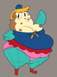 big_breasts breasts chip_at_night cleavage fat female fish kafrizzzle mrs._puff pufferfish smooth_skin spongebob_squarepants tagme