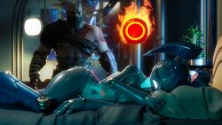 3d before_rape big_ass big_butt big_nipples god_of_war jenny_wakeman jenny_wakeman_(warfaremchine) kratos meme my_life_as_a_teenage_robot robot xj-9