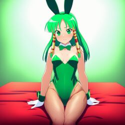 ai_generated bunny_ears bunny_girl bunnysuit feena feena_(grandia) grandia leggings leotard sitting