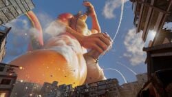 16:9 3d_(artwork) 5_fingers anthro balls bodily_fluids cloud cum digital_media_(artwork) dragon fingers freschrenders genital_fluids genitals hi_res macro male masturbation penis perspective_shot scalie sky solo western_dragon widescreen wingless_dragon