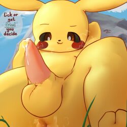 1:1 anus ass balls big_butt big_penis bodily_fluids cum ejaculation feral generation_1_pokemon genital_fluids genitals hi_res inviting looking_at_viewer male mammal masturbation mouse murid murine nintendo nude outside penis pikachu pokemon pokemon_(species) rodent smile smug solo spread_legs spreading tapering_penis tito-tonton