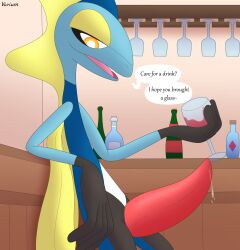 absurd_res alcohol animal_genitalia animal_penis anthro beverage big_penis bodily_fluids cetacean_genitalia cetacean_penis container cum cup dialogue digital_media_(artwork) drinking_glass english_text erection generation_8_pokemon genital_fluids genitals glass glass_container glass_cup hi_res huge_cock inteleon leaking_cum looking_at_viewer male nintendo nude open_mouth penis pokemon pokemon_(species) presenting reptile scalie simple_background smile solo speech_bubble tapering_penis text thick_penis tongue varium wine wine_bottle wine_glass