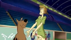 2boys artist_request background_characters balls ballsack body_fur boner bottomless brown_fur brown_hair chin_pubes edit edited erect_penis erection facial_hair feral foreskin gay human intact male male_only partially_clothed penis retracted_foreskin scooby-doo screenshot_edit scrotum shaggy_rogers shaved_crotch smooth_penis testicles toony uncut