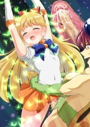 big_breasts big_penis bishoujo_senshi_sailor_moon blonde_hair blue_eyes blue_ribbon blush bow brutal censored clothed_sex clothing cum cum_inside forced gold_earrings gold_tiara long_hair minako_aino orange_shirt pain rape red_ribbon sailor_venus skirt small_breasts straight_hair urapiyo uterus uterus_penetration white_gloves x-ray