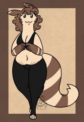 anthro big_breasts breasts female furret nerdyreindeer pokémon_(species) pokemon thick_thighs wide_hips