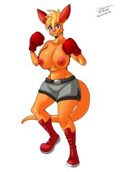 1girls 2023 2d_artwork 3:4 anthro big_breasts boxing boxing_gloves boxing_shorts breasts clothed clothing dated deviantart female female_only gloves handwear hi_res ko_(fabio_paulino) mastersaruwatari no_bra red_boxing_gloves red_gloves shirtless shirtless_anthro shorts solo sport tagme topless topless_anthro topless_boxing topless_female white_background