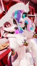 3d_(artwork) anthro blender_(software) canid canid_demon christmas demon digital_media_(artwork) duo equid equine furry futanari hasbro hellhound helluva_boss herm hi_res holidays horse intersex intersex/intersex knottybuppy loona_(helluva_boss) mammal my_little_pony nipple_piercing nipples nude piercing pony succubus wet_dream