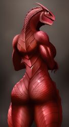 1girls 2023 ai_generated anthro ass ass_focus back back_muscles big_ass big_breasts big_butt breasts completely_nude completely_nude_female dragon female female_only horned_female horned_humanoid looking_back muscular muscular_anthro muscular_female naked naked_female natural_armor nude nude_female red_body red_eyes red_scales red_skin scales scalie scalieton self_upload shiny_skin stable_diffusion