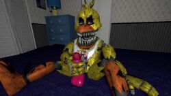 3d animated anthro chica_(fnaf) dick five_nights_at_freddy's five_nights_at_freddy's_4 futa_only futanari ingame_model masturbation nightmare_chica_(fnaf) no_sound tagme video yuuki_momofox