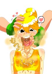 blank_background blonde_hair cheating cheating_girlfriend cum_burp cum_drinking kurage netorare ntr pokemon pokemon_(anime) pokemon_(manga) pokemon_adventures pubic_hair pubic_hair_in_mouth satoshi_(pokemon) sweat sweat_stain yellow_(pokemon)