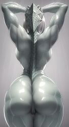 1girls 2023 ai_generated anthro ass ass_focus back back_muscles backboob big_ass big_butt breasts completely_nude completely_nude_female dragon female female_only grey_body grey_hair grey_scales grey_skin horned_female horned_humanoid horns muscular muscular_anthro muscular_female naked naked_female natural_armor nude nude_female outdoors outside pussy rain raining scales scalie scalieton self_upload shiny_skin stable_diffusion water wet