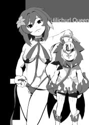 absurd_res basic_shading black_and_white bodily_fluids collar corruption cover cover_art cover_page cum cum_covered degradation duo female genital_fluids genshin_impact group hi_res human humanoid innerevil leash lumine_(genshin_impact) male male/female mammal mask messy mind_control monochrome paimon_(genshin_impact) petplay roleplay soaked trio video_games zero_pictured