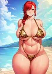 1girls ai_generated alternate_ass_size alternate_body_type alternate_breast_size alternate_version_at_source alternate_version_available arms_behind_back beach big_breasts big_thighs bikini blue_sky breasts breasts_bigger_than_head chainsaw_man clouds curvy curvy_female curvy_thighs day daytime detailed_background enormous_breasts enormous_thighs female female_focus female_only generic_ai_face gigantic_thighs hands_behind_back high_resolution highres huge_breasts huge_thighs human human_only hyper_thighs jaguar_print large_breasts large_thighs leopard_print leopard_print_bikini leopard_print_thong light-skinned_female light_skin long_hair looking_at_viewer makima_(chainsaw_man) massive_breasts massive_thighs oatmealdood panties pony_tail ponytail red_hair smile smile_at_viewer smiley_face smiling smiling_at_viewer solo solo_female solo_focus standing thick thick_female thick_thighs thighs tree yellow_eyes yellow_pupils