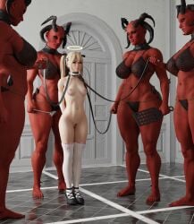 3d 5girls areolae armwear bdsm black_eyes blender blonde_female blonde_hair blue_eyes blush breasts cat_thighighs chainmail choker collar dead_or_alive dead_or_alive_5 demon demon_girl elbow_gloves eyeshadow female female_only femdom gloves hair_ribbon halo horned_humanoid horns humanoid imminent_sex interspecies leash leash_and_collar legwear light-skinned_female light_skin long_hair makeup marie_rose mature mature_female mismatched_pubic_hair multiple_doms multiple_girls nude paddle petite pubic_hair pussy red-skinned_female red_skin sandreiio shoes size_difference small_breasts spanking_paddle standing stockings succubus thick_thighs thighhighs twintails voluptuous voluptuous_female wide_hips yuri