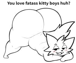 1boy anthro ass ass_raised big_ass big_butt black_and_white blush boykisser boykisser_(meme) bubble_ass bubble_butt butt cat_ears cat_tail catboy dat_ass edit english_text femboy furry furry_only girly huge_ass huge_butt inuzu jack-o_pose large_ass looking_at_viewer male male_only meme only_male pose posing silly_cat_(mauzymice) smug solo solo_male text thick thick_ass thick_legs thick_thighs third-party_edit wide_hips