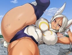 1girls anybrody armpits big_breasts big_thighs city destruction giantess jmg macro miruko muscles muscular muscular_female muscular_thighs my_hero_academia rumi_usagiyama