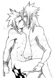 bondage disney gay kingdom_hearts male_nipples male_only monochrome nobody_(kingdom_hearts) penis square_enix tagme terra_(kingdom_hearts) xemnas