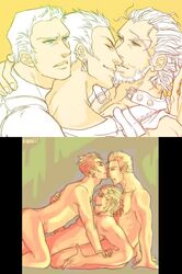 3boys abs balthier basch blonde_hair brothers brown_hair facial_hair final_fantasy final_fantasy_xii gabranth gay group_sex incest karaii! male male_only multiple_boys nude pecs scar sex tagme threesome twincest twins yaoi