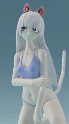 cat_ears cat_tail dkclaude3d female female_only long_hair rwby weiss_schnee white_hair