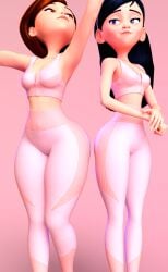 2girls 3d 3d_(artwork) ass athletic athletic_female big_ass big_breasts black_hair bottom_heavy breasts brown_hair bubble_ass bubble_butt busty dark_hair daughter digital_media_(artwork) disney elastigirl eyebrows eyelashes eyes female female_only fit fit_female hair helen_parr heroine hips hourglass_figure huge_ass huge_breasts human large_ass large_breasts legs light-skinned_female light_skin lips long_hair milf mother mother_and_daughter petite pixar short_hair slim slim_waist straight_hair superheroine the_incredibles thick thick_hips thick_legs thick_thighs thighs top_heavy upper_body upturned_nose violet_parr voluptuous vtemp waist wide_hips yoga yoga_pants