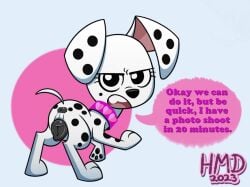 101_dalmatian_street 101_dalmatians anus ass ass canine canine canine_pussy cub dalmatian destiny_(101_dalmatians) female hmdkoba presenting seductive vagina