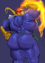 ass back bara big_ass captain_falcon f-zero fire fully_clothed helmet male male_only muscles muscular nintendo paprikaboy scarf solo solo_male visible_face