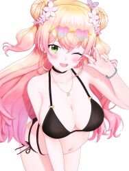 1girls bikini breasts cleavage eyewear_on_head hololive hololive_gen_5 hololive_japan momosuzu_nene nagisa_tksr sunglasses sunglasses_on_head tagme virtual_youtuber wink winking winking_at_viewer