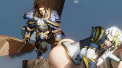 big_ass big_butt female jaina_proudmoore large_ass large_breasts male thick_thighs varian_wrynn warcraft world_of_warcraft wow