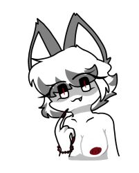 beginner breasts furry muna_nonbina nipples oc official_artwork_edit original_character wolf_ears