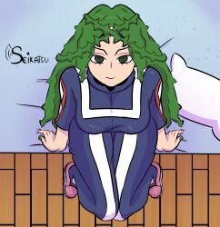 1futa 2022 absurd_res artist_logo artist_name artist_signature bed clothed clothing commission fully_clothed futa_only futanari green_eyes green_hair high-angle_view human ibara_shiozaki imminent_sex light-skinned_female long_hair my_hero_academia pillow seikatsueclipse shiozaki_ibara sitting solo superheroine vines