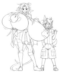 1boy 1girls :3 animal_ears big_breasts breasts cow_ears cow_girl cow_tail dog_ears dog_tail female fully_clothed gigantic_breasts hyper hyper_breasts larger_female male matsu-sensei matt_(matsu-sensei) mattie_(matsu-sensei) pasties size_difference smaller_male smile tail touching_breast