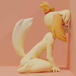 3d 3d_(artwork) 3d_model animal_crossing animal_crossing_new_leaf blender blowjob cute doubutsu_no_mori female furry furry_female glory_hole highwizard isabelle_(animal_crossing) isabelle_(highwizard) lemonugs naked nintendo on_knees penis sucking tail