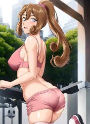 1girls actress ai_generated aka_jin big_breasts big_thighs blue_eyes breasts brown_hair busty cowboy_shot curvy detective_conan exercise exercise_clothing female fit huge_breasts huge_thighs human large_breasts long_hair looking_at_viewer married_woman mature mature_female milf mother pale-skinned_female pale_skin solo thick_thighs thighs voluptuous wide_hips yukiko_kudo